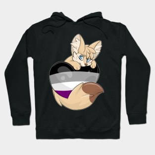 Asexual Flag-Heart Fennec Fox Hoodie